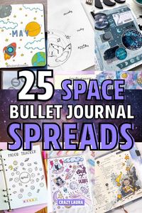 Bullet journal space themed spread ideas #bulletjournalinspiration