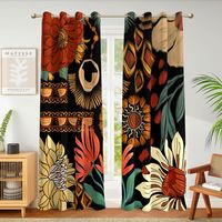 PRICES MAY VARY. ☀️️𝗙𝗨𝗟𝗟 𝗕𝗟𝗔𝗖𝗞𝗢𝗨𝗧 𝗖𝗨𝗥𝗧𝗔𝗜𝗡𝗦: Set includes 2 panels of bohemian flower blackout curtain（52 inch wide by 63 inch long each). Each panel has 8 grommets. The interior diameter of the hole is 1.6 inch. It's easy to hang. Curtains are made of 100% high quality polyester fabric. Bohemian-style blackout curtains featuring a rich and colorful botanical floral design offer an exquisite blend of functionality and decorative charm. 🚫𝗘𝗙𝗙𝗘𝗖𝗧𝗜𝗩𝗘 𝗟𝗜𝗚𝗛𝗧 𝗕𝗟𝗢𝗖?