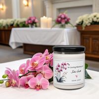 Custom Orchid Memorial Candle, Sympathy Gift for Loss, Condolences Gift, Bereavement Gift, Custom Name Candle, Thinking of You, Grieving