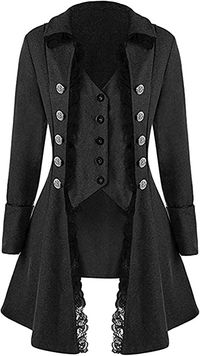 Amazon.com: Women's Gothic Steampunk Corset Halloween Costume Coat Victorian Tailcoat Jacket : Clothing, Shoes & Jewelry