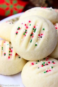 Whipped Shortbread Cookies (Christmas Cookies) - Greedy Eats