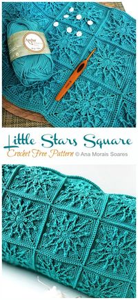 Twinkle Little Stars Square Crochet Free Pattern - #Granny; Square #Blanket; Free #Crochet; Patterns