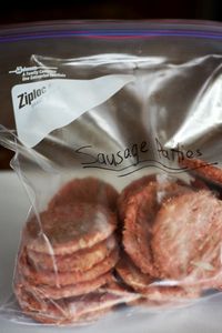 Make ahead homemade frozen sausage patties!- Recipe is easy, delicious and will make for a nice protein filled breakfast!