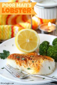 It really does taste like lobster! What a great meal to put together for a dinner party or just a quiet night at home. The way this is prepared brings out the freshness in the cod with no "fishy" taste! #onabudget #dinner #cod #lobster #recipe #bestfishrecipe