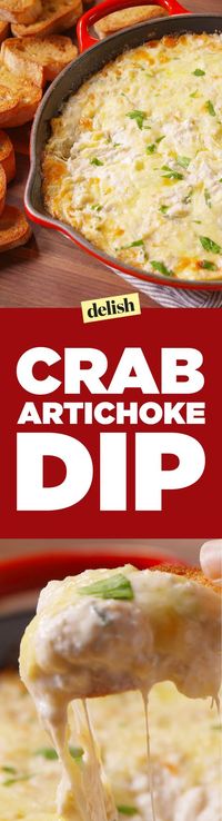 Crab & Artichoke Dip is so good, you might lick the skillet. Get the recipe on Delish.com.