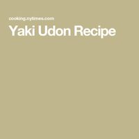 Yaki Udon Recipe