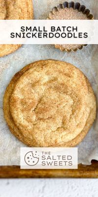 These small batch snickerdoodles gives you 4 chewy cookies, coated in cinnamon and sugar. They're perfect when you're craving a little something sweet!