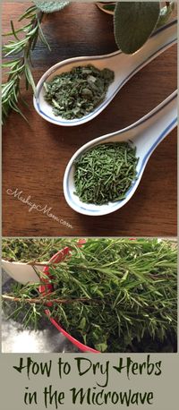 How to Dry Herbs in the Microwave: An easy method for preserving your garden herbs, or for saving the last bits of fresh you buy for a recipe. So simple, and such a great way to preserve flavor!