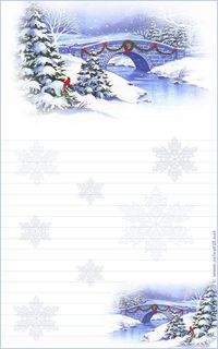 Papier à lettre à imprimer Scène Hiver Noël