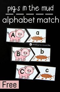 Learning the letters of the alphabet is even more fun with this pigs in the mud…