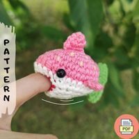 Mini Strawberry Shark Amigurumi Crochet Pattern PDF & Mini V - Inspire Uplift