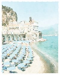 Amalfi Coast Italy Print Atrani Salerno Watercolor Wall Art - Etsy