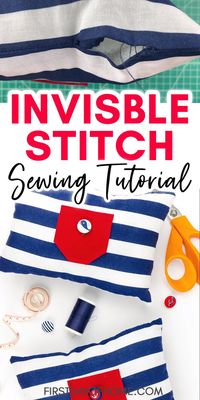 Learn how to sew an invisible stitch (also called a ladder stitch) to prevent your stitches from showing when sewing a pillow, table runner or other sewing project. This is a great stitch to remember to make your beginner sewing projects look more professional. #invisiblestitch #ladderstitch