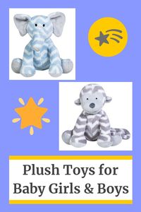 How cute! Soft and safe plush toys for babies and toddlers. Choose a plush elephant toy or a plush monkey toy or take both! Affordable and unique baby gifts from the Corner Stork online shop. Click to see catalog now! #babytoys #safetoys #plushtoys #giftideas #giftinspiration #giftsforbabies #babyshowergifts #uniquegifts #affiliate #ad