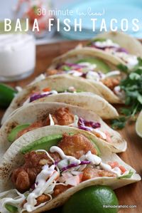 How to Make Baja Fish Tacos at Home | This easy homemade fish taco recipe makes an easy weeknight dinner for Taco Tuesday or any night you have a hankering for tacos. The beer battered fish filet is easy and delicious when topped with homemade fish sauce, cabbage slaw, and pico de gallo. #remodelaholic #foodieaholic #tacotuesday #taconight #easymexicanrecipes