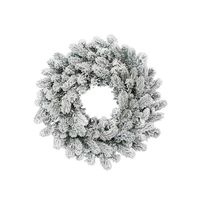 Enhance your holiday decor with the King of Christmas 24" King Flock Wreath. This exquisite 24 inch wreath brings the magic of a snowy forest to your front door. Crafted with heavily flocked branches and 150 tips, this lush snow wreath is perfect for creating a festive atmosphere. Ideal for both indoor and outdoor use, this Christmas flocked wreath measures 24'' tall 24" wide and 7" deep, making it perfect for any space. Its realistic and classic needle tips ensure a timeless look, perfect for Xmas wreaths for front door and adding a festive touch to your home. Effortlessly shape this Christmas wreath for front door for a quick and easy setup. Its versatile design is suitable for doors, walls, or by the fireplace, setting a welcoming holiday tone. The King Flock Wreath's premium quality an