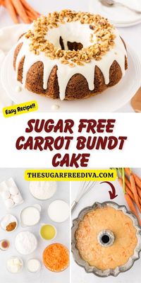 Sugar Free Carrot Bundt  Cake, a flavorful and delicious dessert recipe made with fresh carrots,  a cream cheese icing, and no added sugar. #sugarfreerecipe #sugarfreecake #noaddedsugarcake #carrotcake #carrotbundtcake #sugarfreecarrotcake    Read more at: https://thesugarfreediva.com/sugar-free-carrot-bundt-cake/