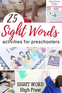 After your little ones recognize letters and their sounds, it’s time to start learning to read. Here are some great preschool sight words activities to get you started! #sightwordactivities #sightwordgames #sightwordskindergarten #homeschoolprek