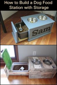 How to Build a Dog Food Station with Storage - Dog Food - Ideas of Dog Food #DogFood - Build Your Dog a Convenient and Mess-Free Dog Food Station with Storage!