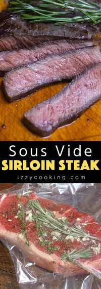 Sous Vide Sirloin Steak is a no-fuss, no-fail recipe to cook this family-sized beef cut, turning it to a super tender and juicy dinner full of flavor! With only 5 minutes of prep time, sous vide machine cooks the sirloin steak to your targeted temperature precisely, and no more overcooked edges with undercooked center!