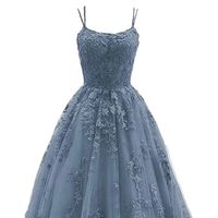 Beautiful Blue Dress. Flower Details And Lace Up Back. Ribbon Tie Back. Multiple Layers Of Tool. Room For Bolster Underneath Or Can Wear Without. Bestie Ordered The Same Dress So We Found Another. Just Gorgeous! Size 12/14 No Tags