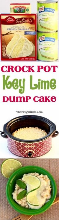 Crock Pot Key Lime Dump Cake Recipe - from TheFrugalGirls.com