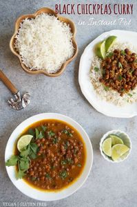 Punjabi Kala Chana or Black Chickpeas Curry made in Instant Pot or Stovetop pressure cooker.  A homestyle mild spiced curry, best enjoyed with rice | #recipe #indian #chickpeas #chana #garbanzo #black #gravy #curry #instantpot #pressurecooker #vegan #glutenfree | pipingpotcurry.com