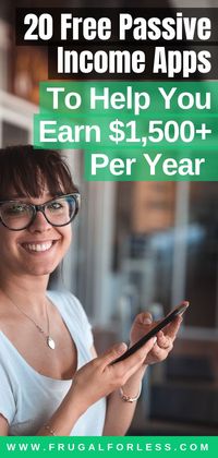 20 free passive income apps that will help you make $1,500 per year or more in extra income. These are great for those into best survey sites, paid surveys earn money, money making apps or those looking to make some extra income online as a great side hustle. Also great if you want to work from home or for stay at home moms. #makemoney.