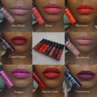 Nyx soft matte lip cream swatches on brown skin