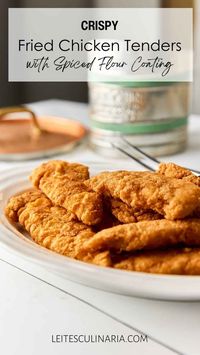 These crispy fried chicken tenders are guaranteed to please adults and kids alike. For this easy chicken strip recipe, thin chicken tenders are coated in a spiced flour and pan-fried until golden. Serve them with your favorite dipping sauce.