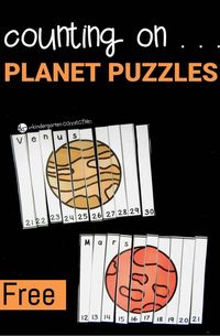 These counting on puzzles for kids are a perfect way to practice number sequencing while learning more about planets and outer space!