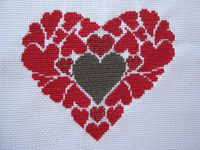 Kreuzstich Herz aus Herzen sticken #diy #crossstitch #heart