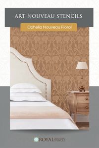 Stencil an elegant Art Nouveau style on your walls with this Ophelia Nouveau Floral wall stencil! You can easily customize the colors to create your dream look. Learn how to easily & inexpensively create this look in your home!