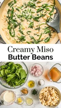 This creamy miso butter beans recipe comes together fast and with little effort. Using coconut milk brings the flavor up to another level! Try this easy one pot meal today!