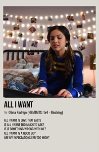 minimal polaroid song poster for all i want by olivia rodrigo from hsmtmts