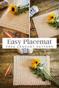 This is a free crochet placemat pattern featuring the herringbone double crochet stitch. Use this lovely placemat to add simplicity and elegance to your table setting.