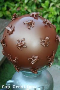 Don't you just need a new piece of junk  art for your yard? Whew, I sure did! How about a copper frog ball? Isn't she purrrrrdyyyy? Yo...