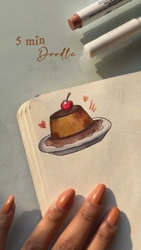 #foodie #foodstagram #foodillustrations #cakeart #cool #tutorial #art #artwork #illustration#illustrationartists #doodle#cats #catlover #catsofinstagram #sketchbook #sketch #sketching #sketchart #easy #drawing #catartist #doodle #doodling #pudding #dessert