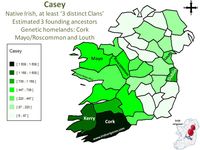 Casey | Irish Origenes: Use Family Tree DNA to Discover Your Genetic Origins | Clans of Ireland | Irish Surnames Map