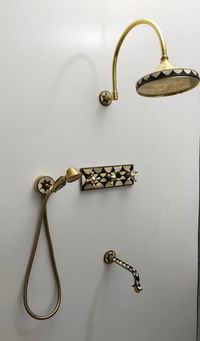 Unlacquered Brass Shower System Brass and Resin Decoration - Etsy