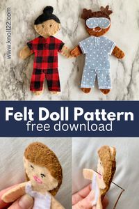 This simple hand stitched felt doll pattern is manageable for even those sewing at a beginner level. Free pattern download.