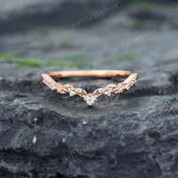 Moissanite Filigree Wedding Band Rose Gold Diamond Curved - Etsy