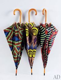 From left: Xai Xai, Bilen, and Ponto umbrellas by Babatunde, available through Fab, $45 each