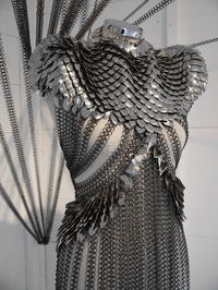 Dragon scale and chainmail woman armor