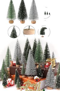 Add festive charm to your holiday decor with these Silver Green Mini Christmas Trees. Perfect for Christmas parties, home table settings, and DIY crafts. Create a winter wonderland with ease