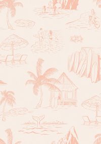 Peel & Stick Wallpaper Playa Vista Pattern Pre-pasted and Unpasted Wallcovering Removable Beach Life Wall Mural by Green Planet - Etsy