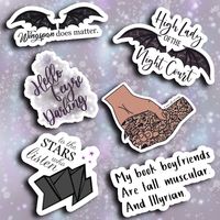 ACOTAR Stickers, A Court of Thorns and Roses, Bookish Stickers, Feyre and Rhysand, Book Lovers Stickers, Book Sticker Pack These Acotar Stickers are a great way to show off your love for A Court of Thorns and Roses. Feyre and Rhysand fans will love this bookish sticker pack!  You can choose from any of the styles or grab them all for a complete set!  About this sticker: * Vinyl sticker paper * Protective top layer * Perfect for decorating laptops, binders, water bottles and more! * It's durable