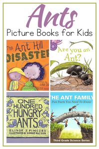 Fill your summer book basket with books about ants! Start with this collection of fiction and nonfiction picture books about ants for preschoolers! #booksaboutants #aisforant #picturebooksforkids #homeschoolprek