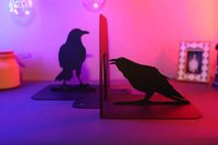 Bookend Unique Set of Crows Black Metal Gothic Art Book End - Etsy Ukraine