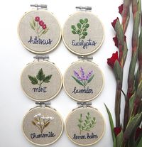 Tea herbs embroidery hoop | Etsy